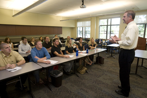 Instructor teaching students