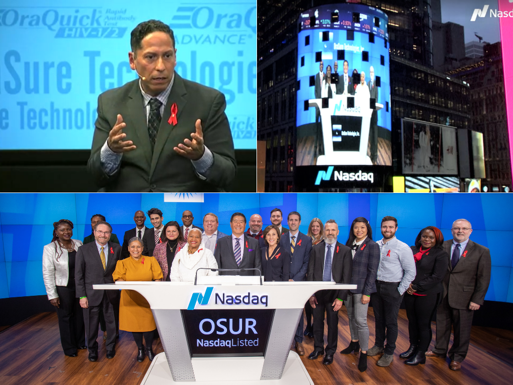 collage of ramos on panel, times square and group as nasdaq