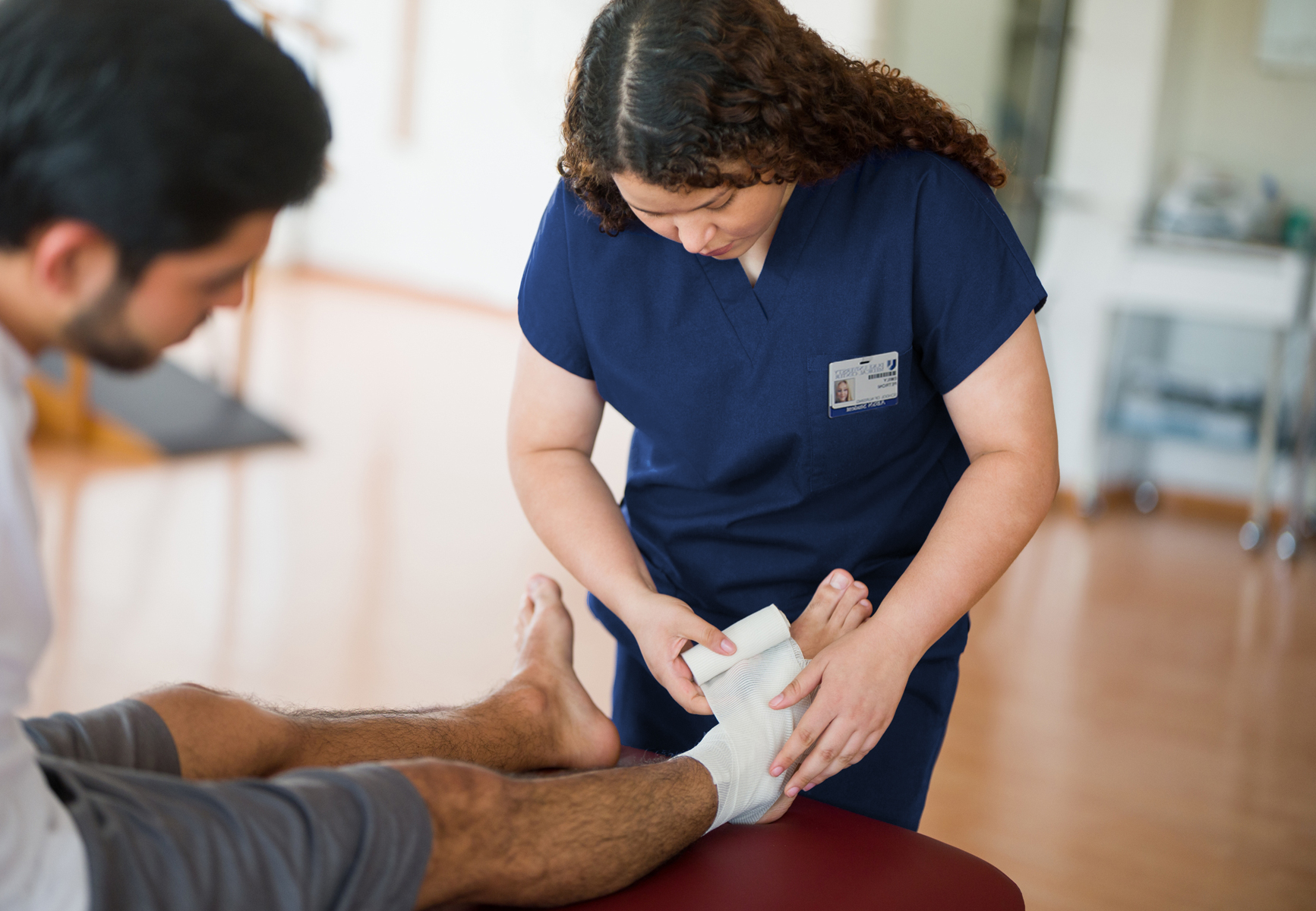 Orthopedic Nursing practicing on a patient