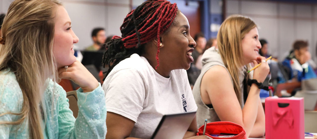 Nursing Students sitting together in a lecture hall