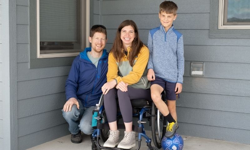 Vanessa Cameron with husband (left) and son (right)