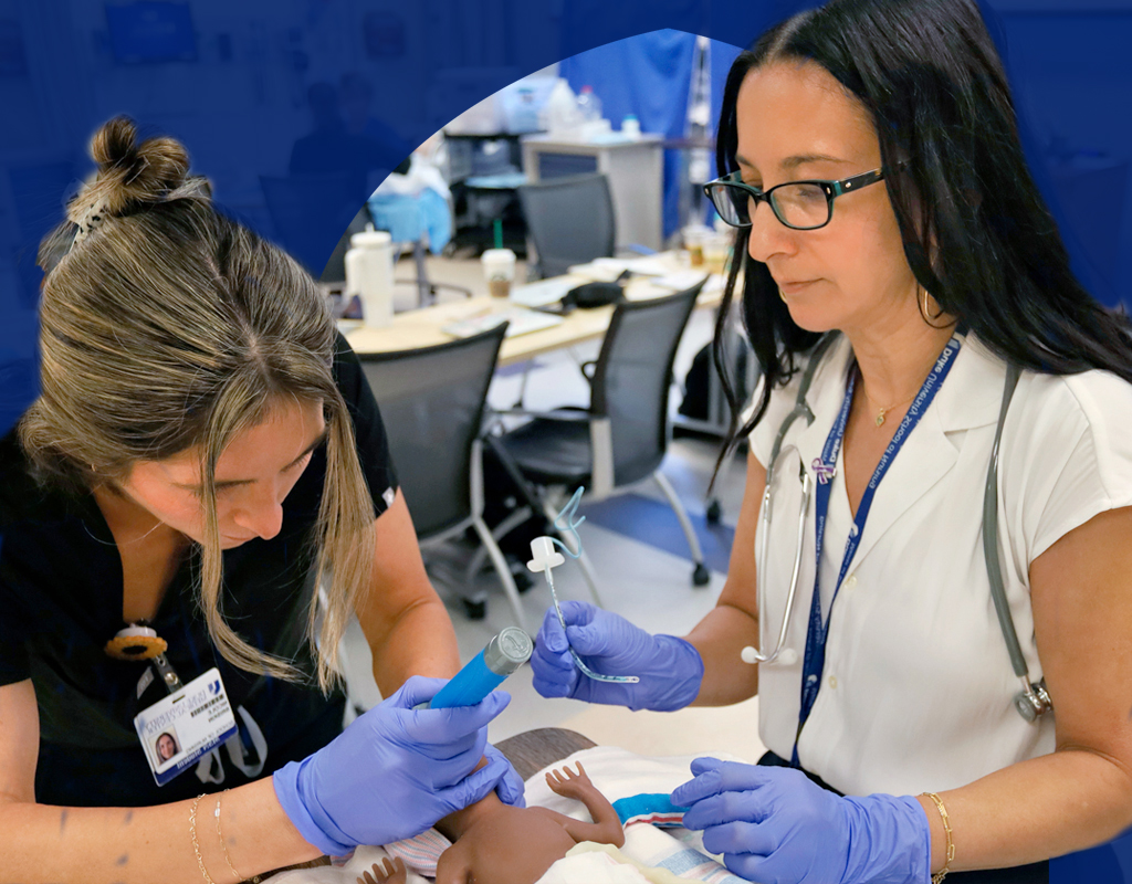 Faculty Member with Nursing Student