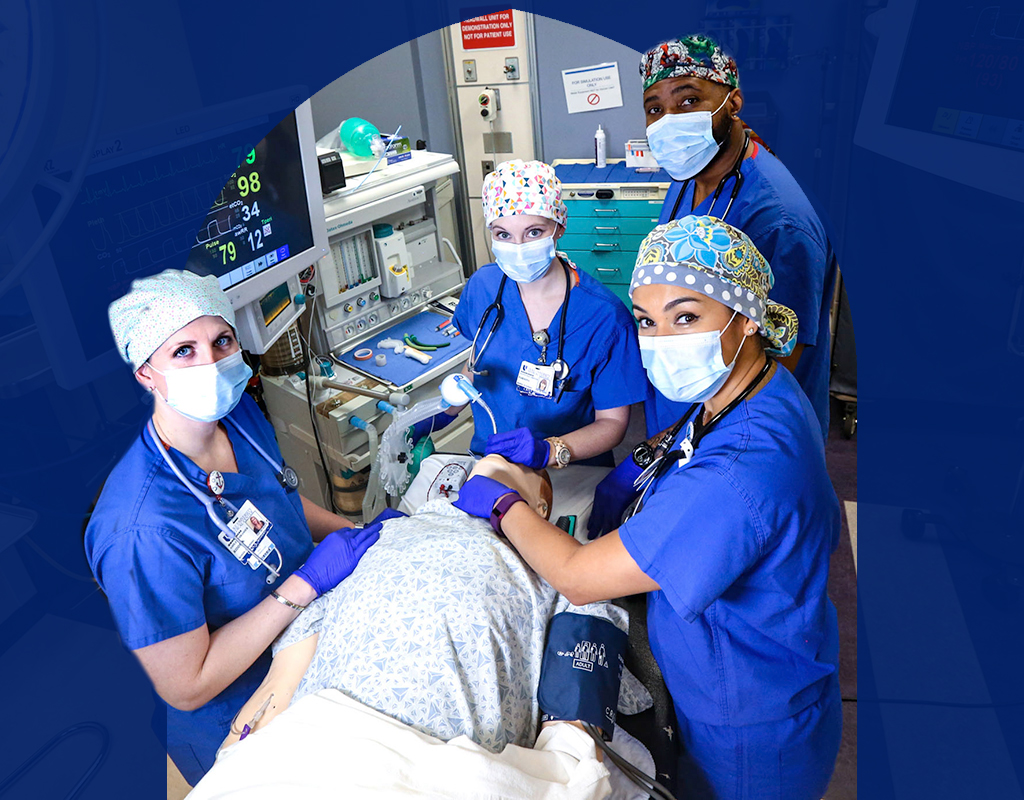 Group of Nursing Students in a simulation lab