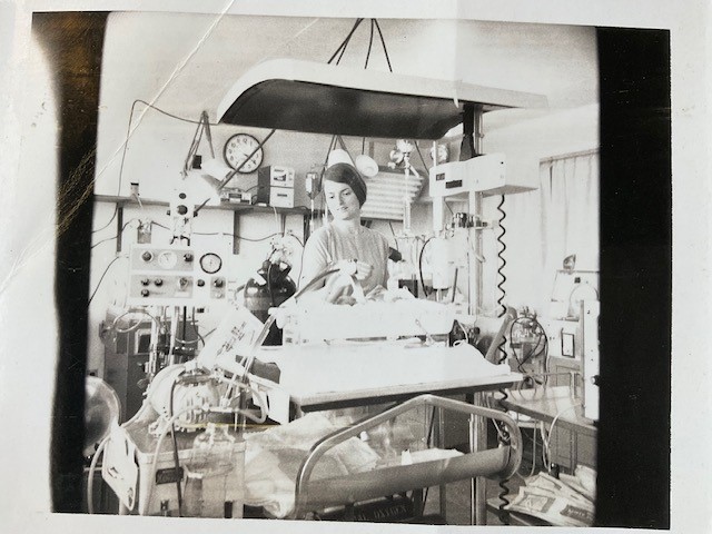 Dr. Turner in a newborn intensive care unit, early 1970s