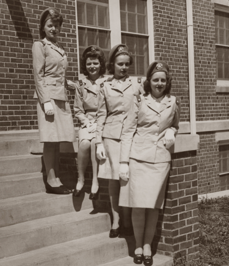 Cadet nurses on steps