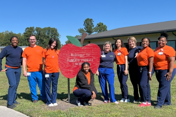 Duke Nursing Students working in Pamlico County