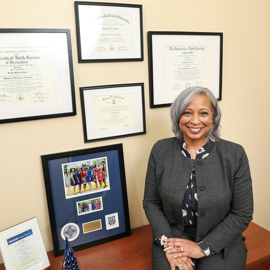 Brigit Carter in her office