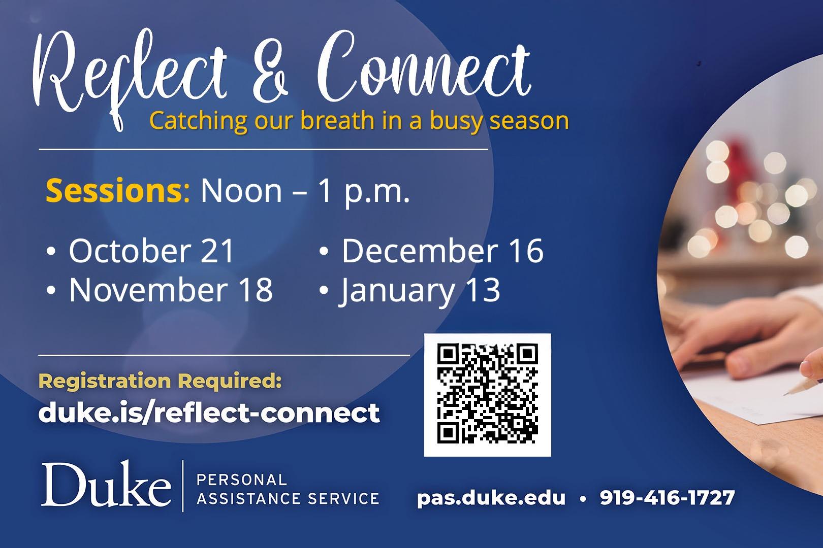 Reflect and Connect:  Catching Our Breath in a Busy Season