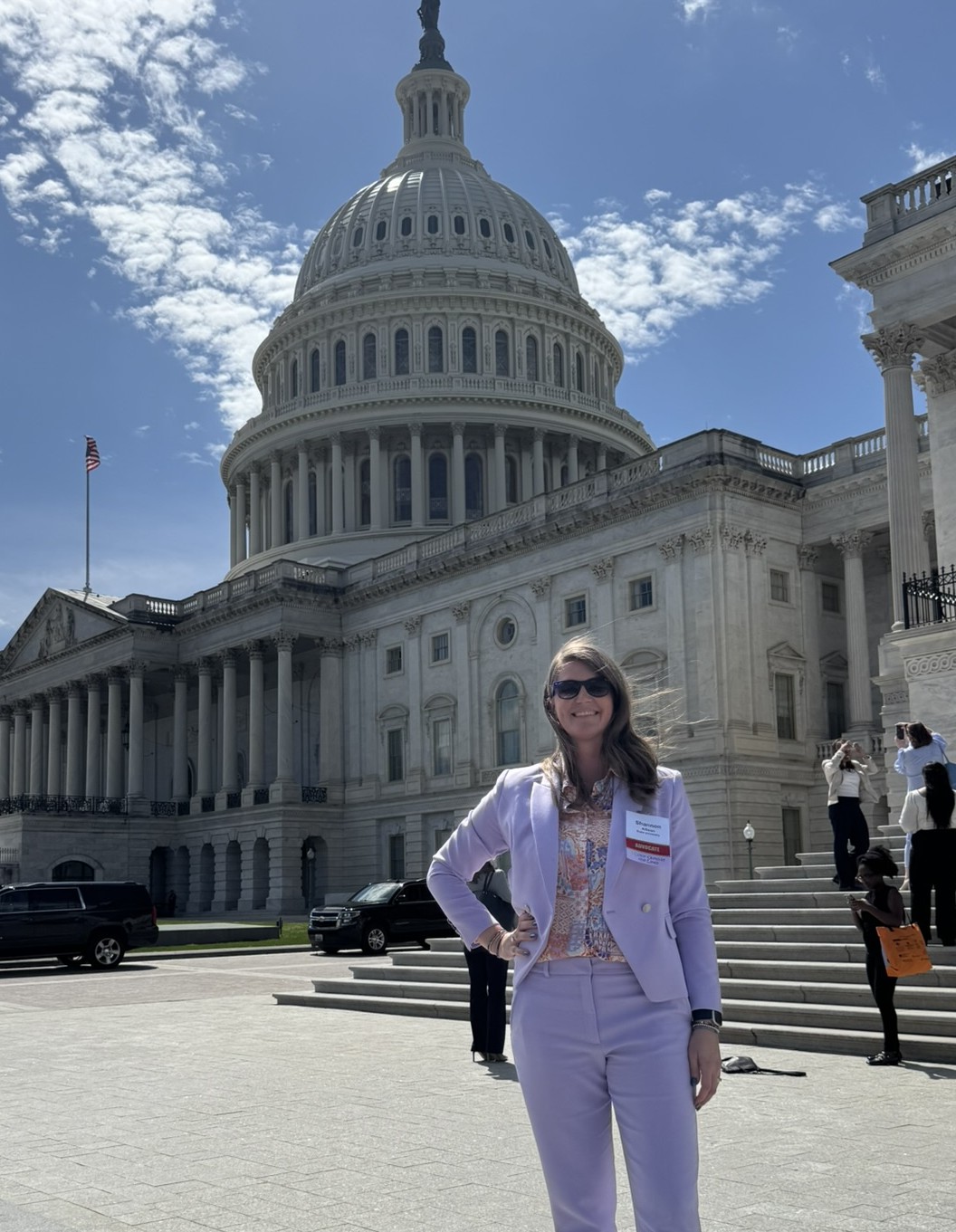 Shannon Allison in front of Capitol Building