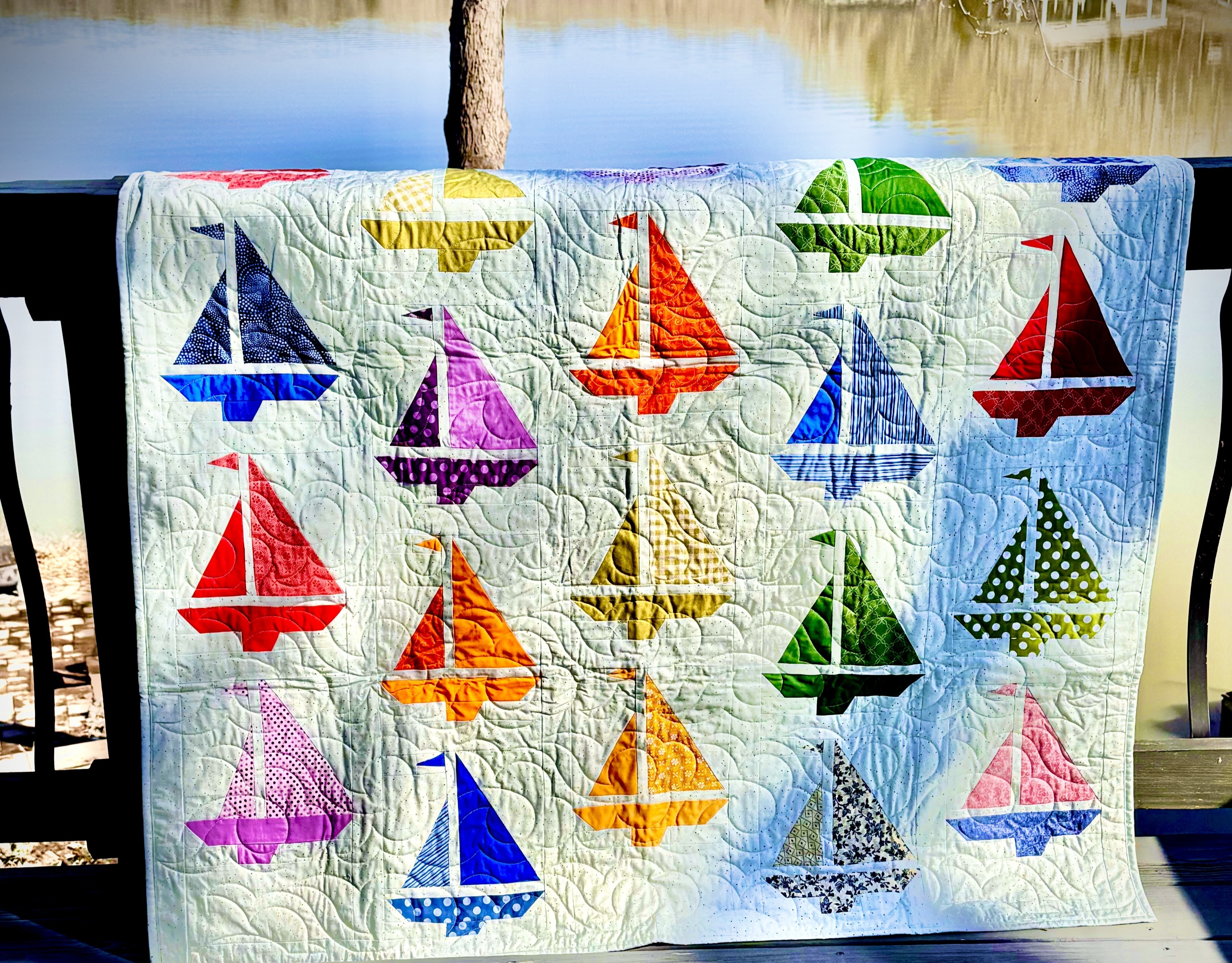 Dr. Turner's nautical-themed quilt for her husband