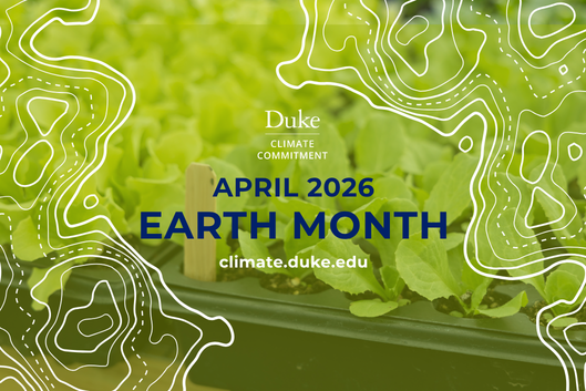 Earth Month graphic for April 2026 showing seedlings