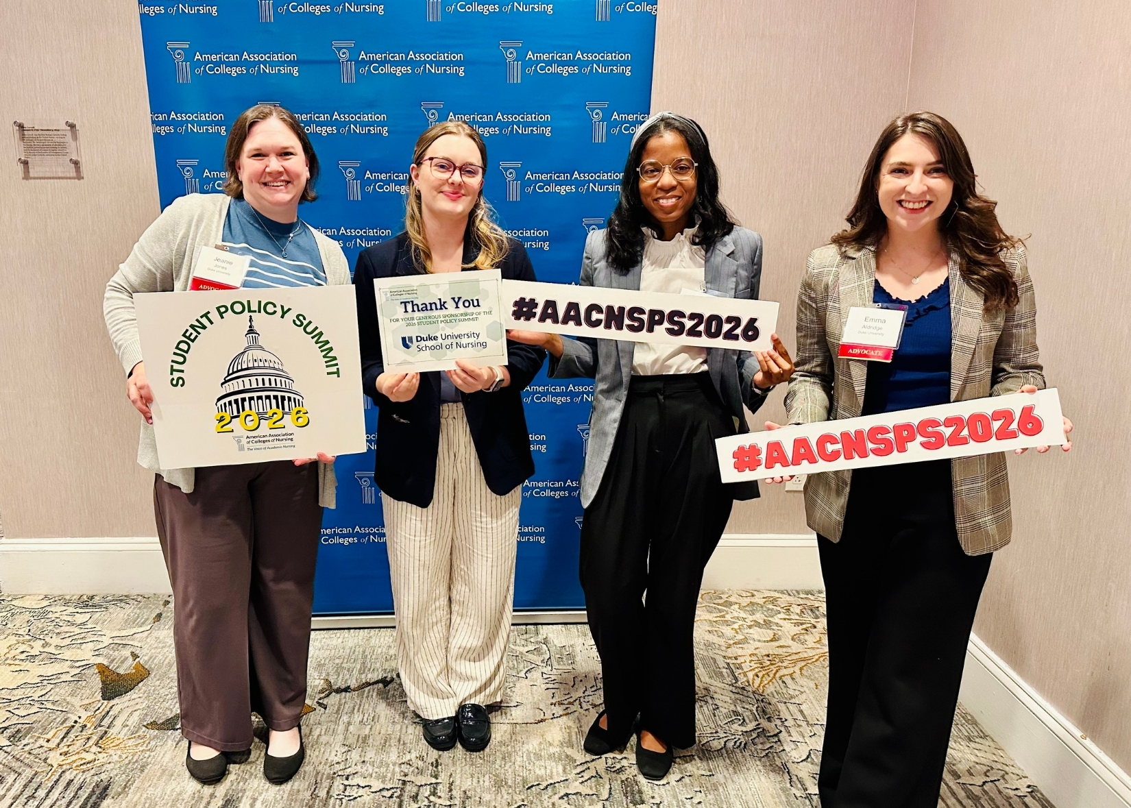 Duke Nursing students posing for a photo at the Student Policy Summit