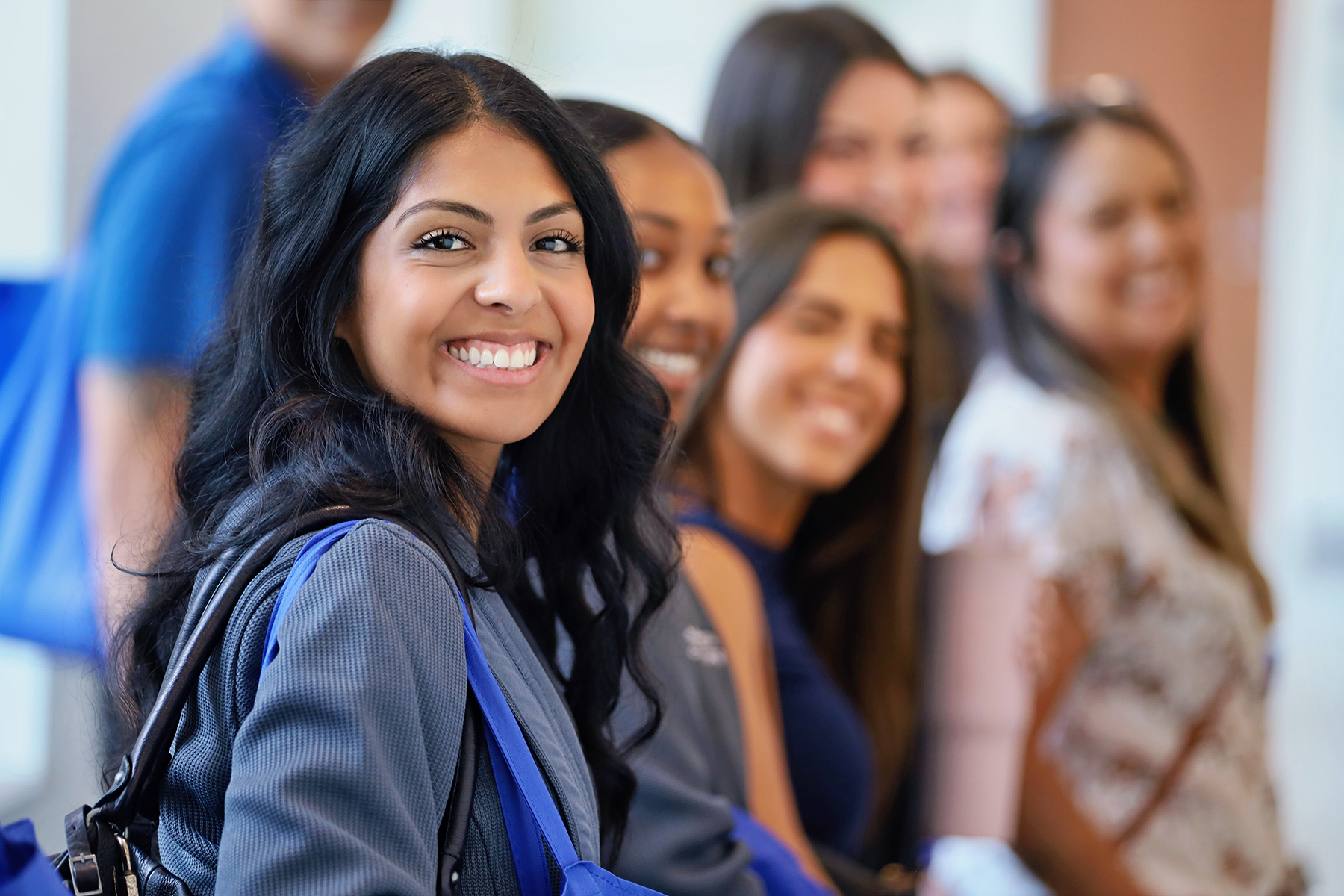 School of Nursing students in a hallway