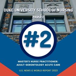 Duke University School of Nursing ranks number two acute care.