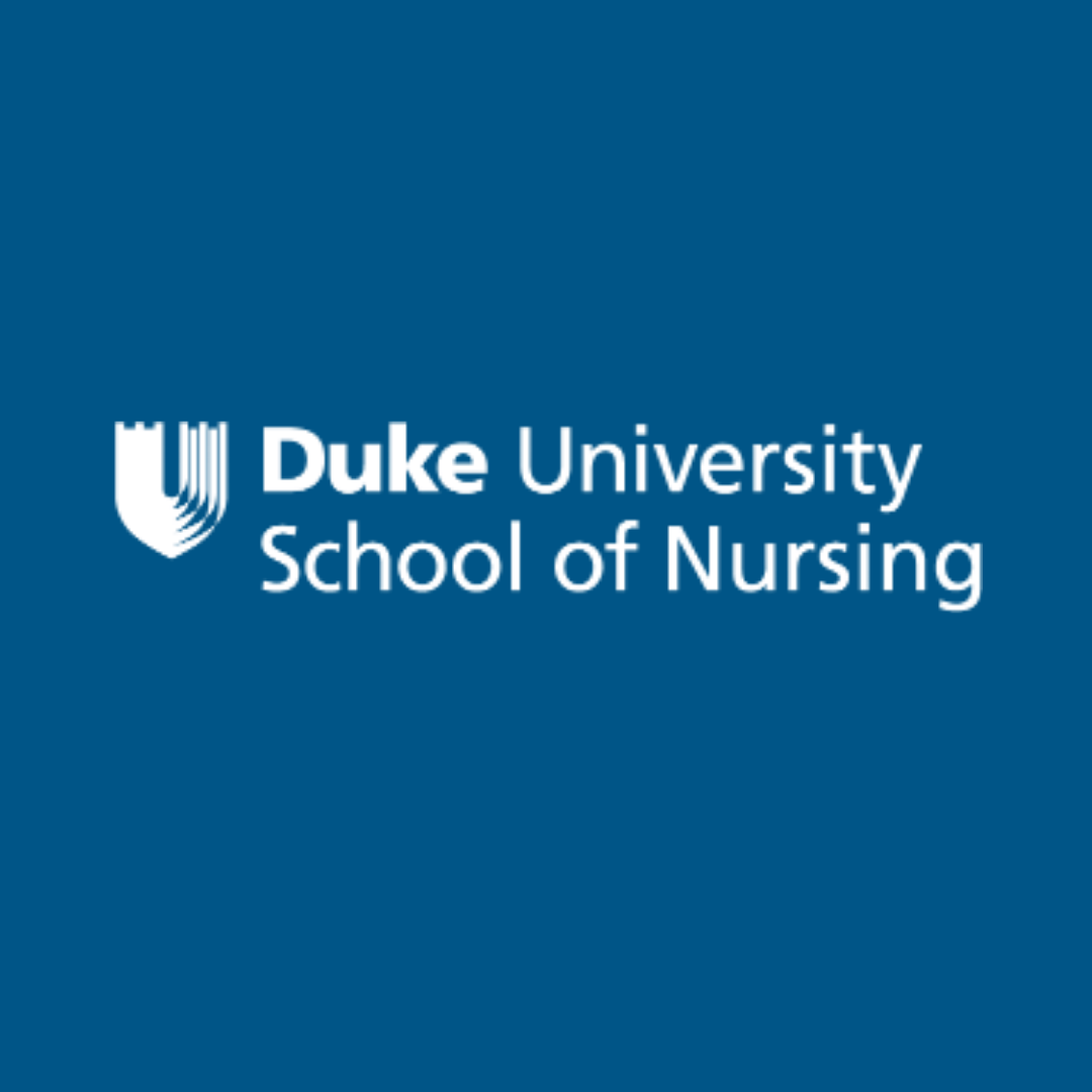 duke university school of nursing logo with blue background