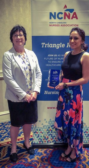 Kathy Pereira and Asma Agad with Award at NCNA Event