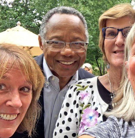 group selfie photo with marion broome eugene washington jill brennan-cook