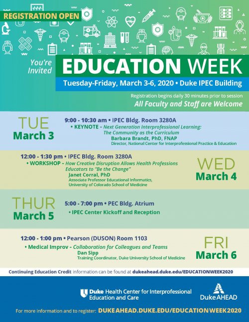 Register Now: Interprofessional Education Week | Duke University School ...