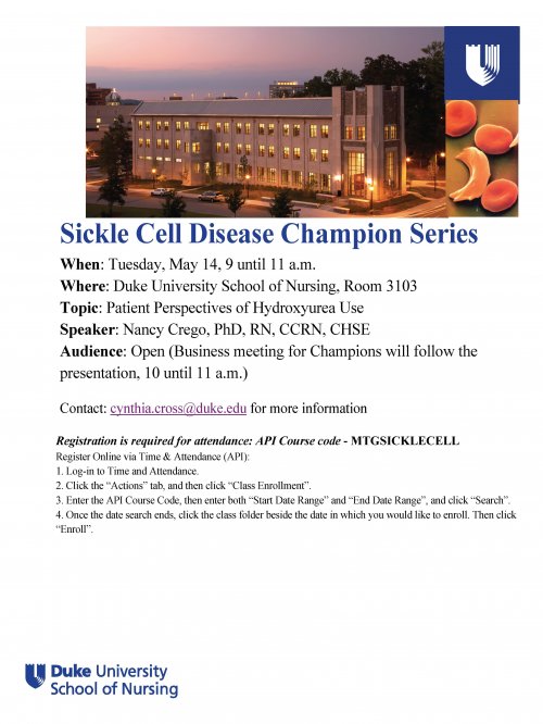 Sickle Cell Disease Champion Series Flyer