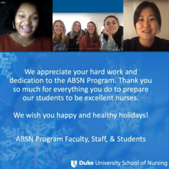 six female students with thank you message screenshot