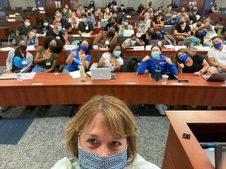 jill brennan-cook selfie with class