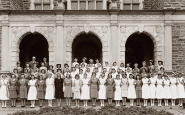 School of Nursing cadet nurses in uniform 1945