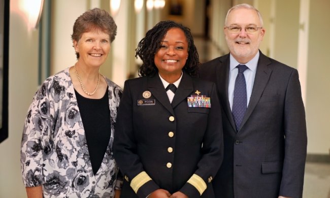 RDML Jennifer Moon with Donna Biederman and Michael Relf