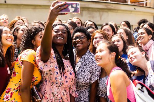 Group of women taking a selfie together