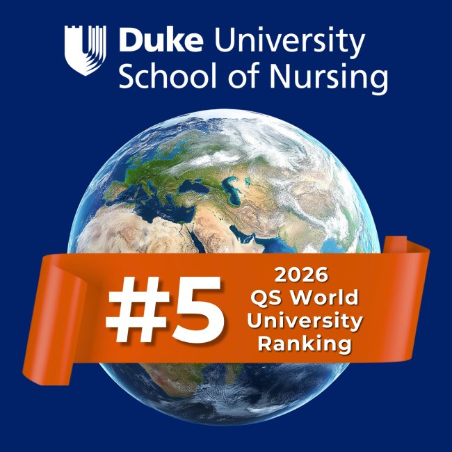 Banner with Duke University School of Nursing logo and #5 banner