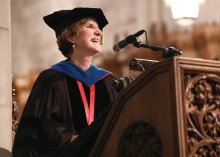 Dean Emerita Marion Broome at a Graduation Ceremony