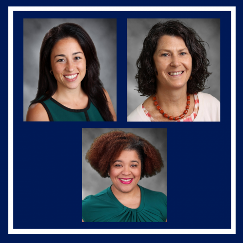 two female faculty members one female staff member Latinx community project