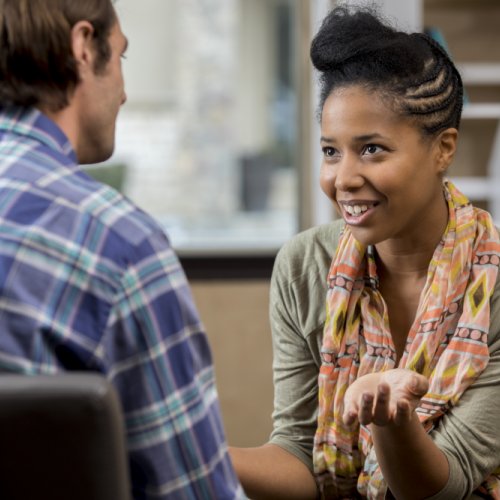female male counseling session