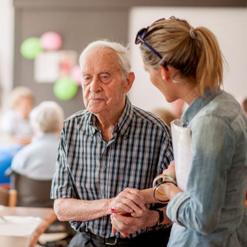 Elderly man at care center Elderly man at care center